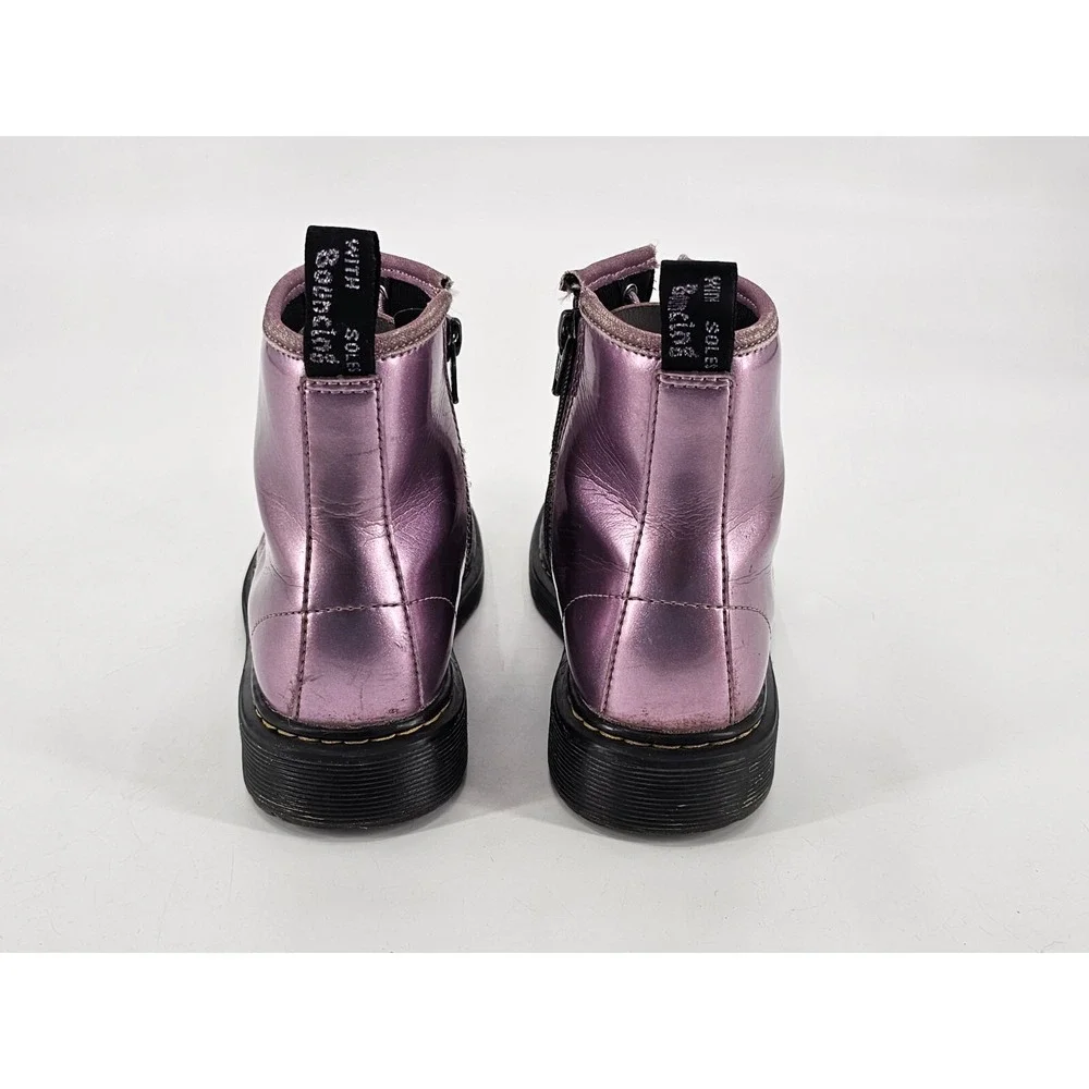 Dr. Martens 1460J Pink Patent Leather Glossy‎ Combat Boot Unisex Kids Size 4